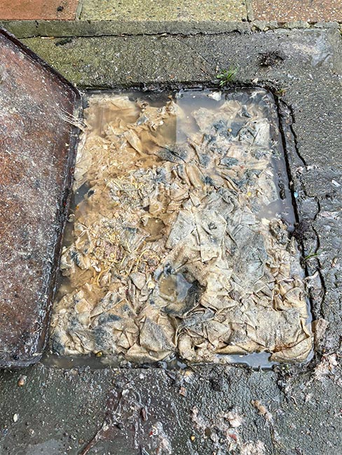 Capital Drainage drain blocked by wipes before