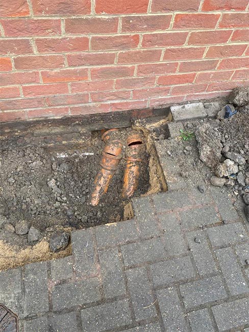 Capital Drainage drain split due to subsidence before